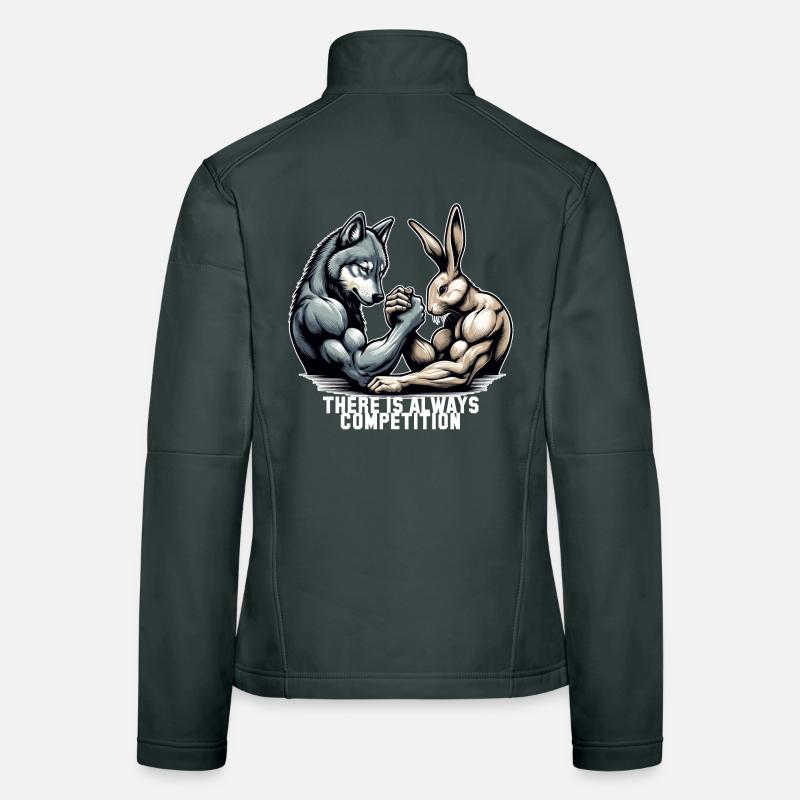 Bras de fer bras de fer loup et lapin cadeau Veste en tissu softshell Femme