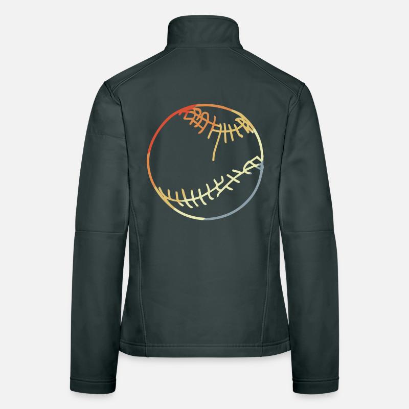 Baseball Ball Drawing Women's Softshell Jacket