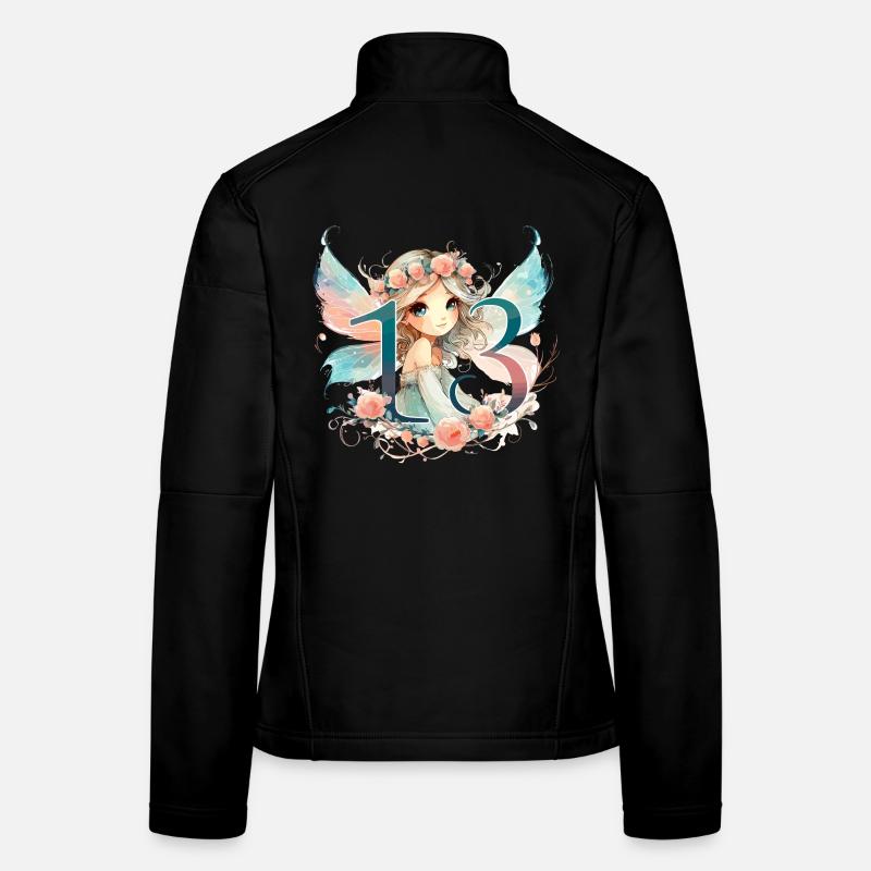 Cadeau d’anniversaire 13 ans fée elfe Veste en tissu softshell Femme
