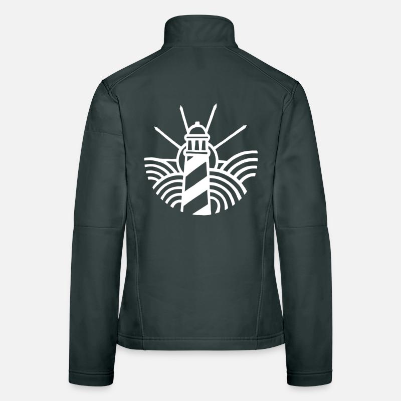 The White Lighthouse and the Ocean Women's Softshell Jacket