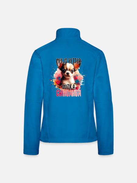 Chihuahua Puppy Cute Life Dog Gift - Women's Softshell Jacket - black - Back