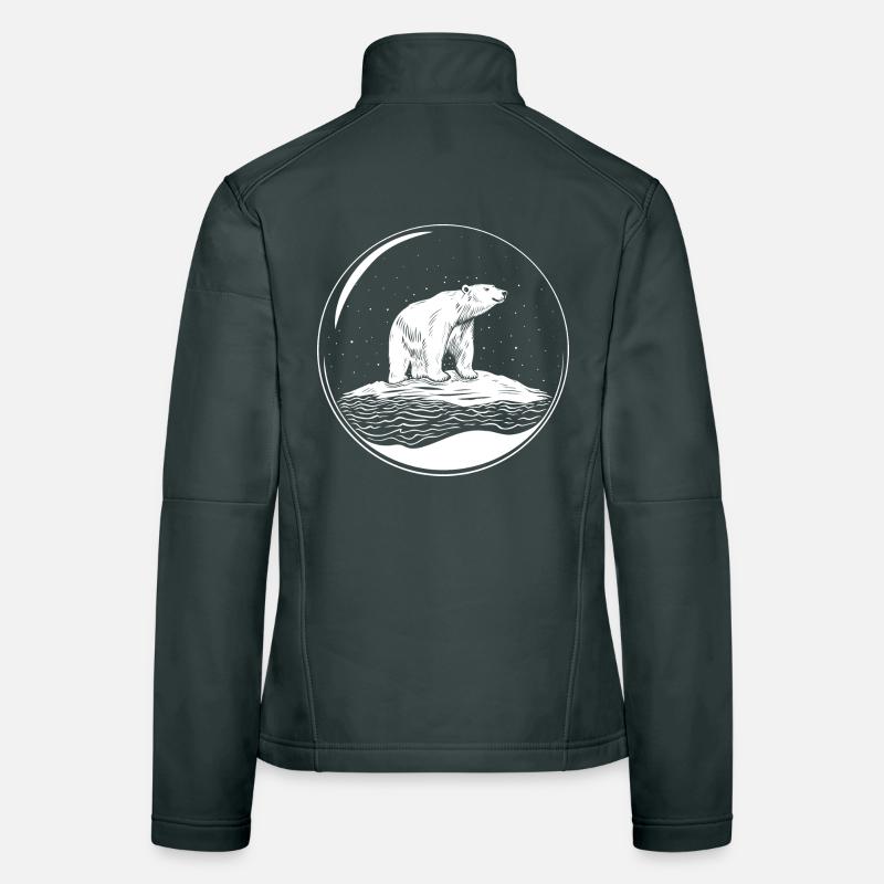 Polar bear on ice floe Save the polarbear Women's Softshell Jacket