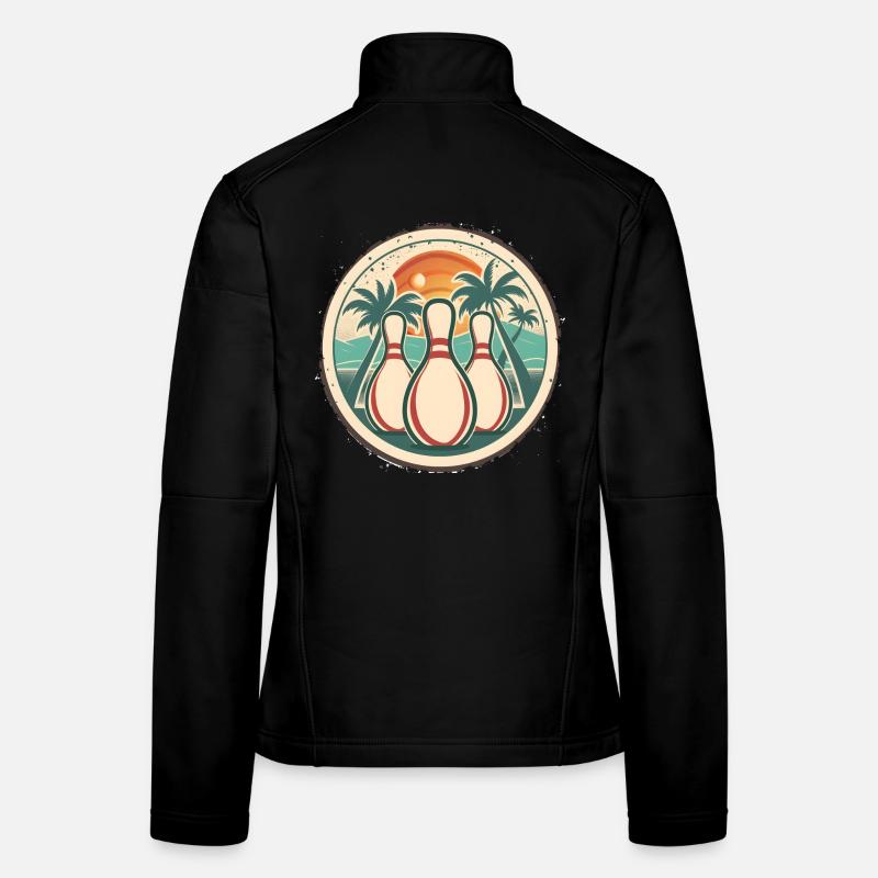 Graphismes de bowling Veste en tissu softshell Femme