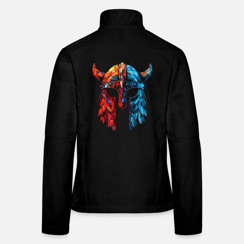 Wikinger-Helm mit Hörnern Frauen Softshelljacke