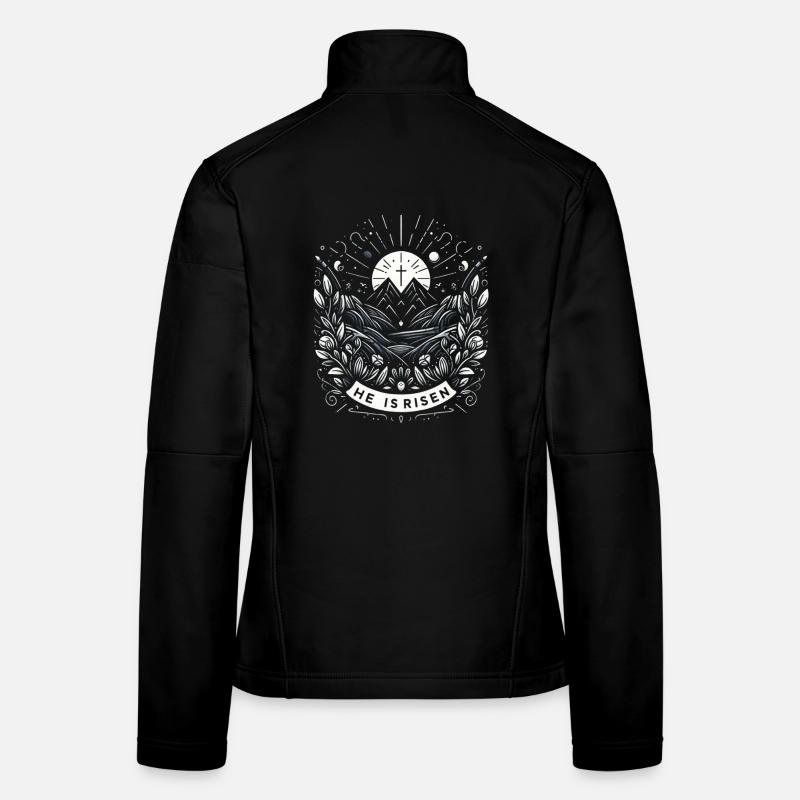Ostern Berglandschaft Linienstil Frauen Softshelljacke