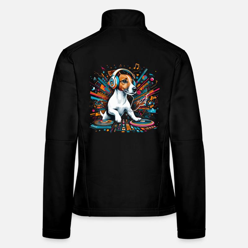 Jack Russell Terrier DJ Musik Geschenk Frauen Softshelljacke