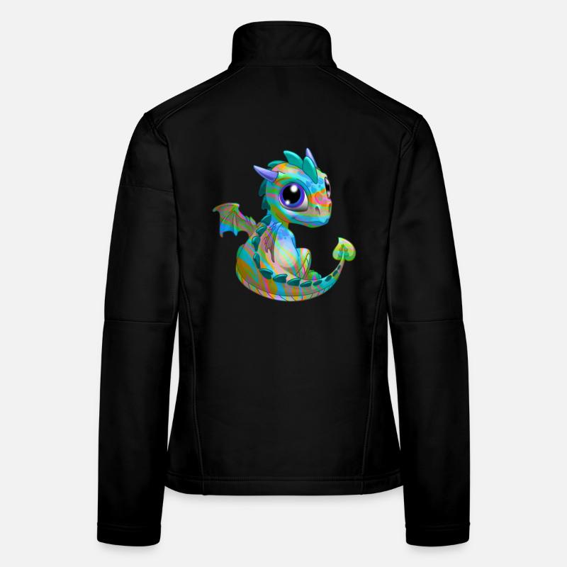 Bébé dragon psy| Mignon Psy bébé dragon Veste en tissu softshell Femme