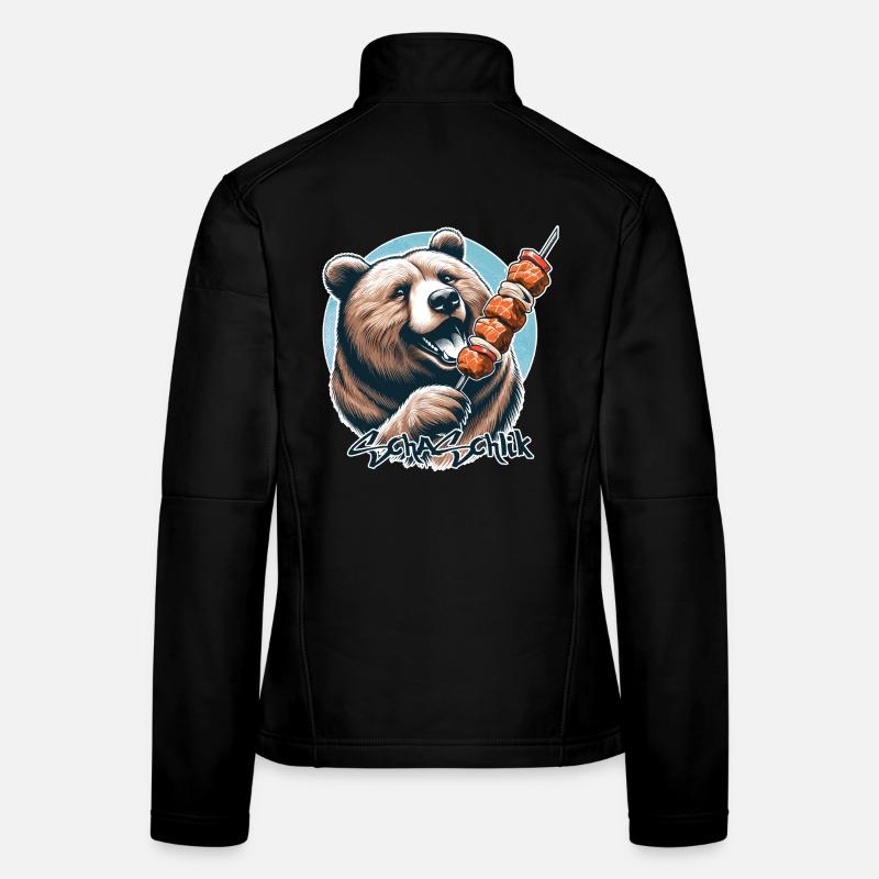 Shashlik Meat Skewer Bear Gift Women's Softshell Jacket