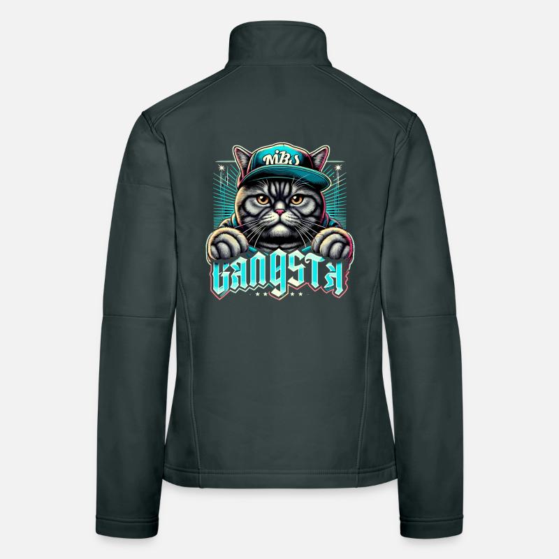BKH Britisch Kurzhaar Katze getigert Gangsta Gangs Frauen Softshelljacke