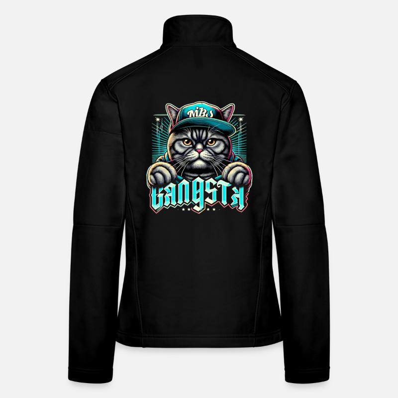 BKH Britisch Kurzhaar Katze getigert Gangsta Gangs Frauen Softshelljacke