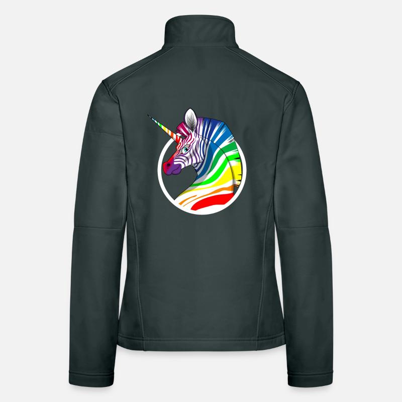 Regenbogen Einhorn Zebra Frauen Softshelljacke