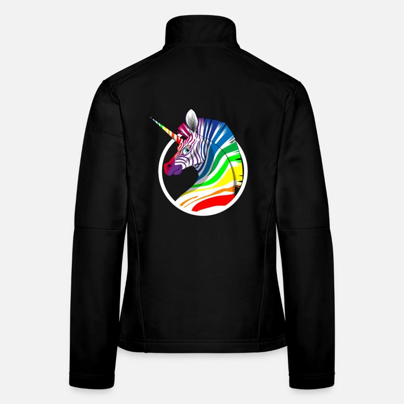 Rainbow Unicorn Zebra Women's Softshell Jacket