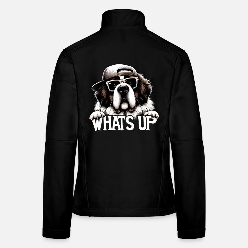 Bernhardiner Hund Was geht ab Geschenk Frauen Softshelljacke