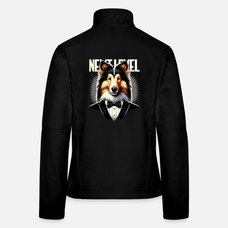 Collie Smoking Anzug schick Hund Geschenk Frauen Softshelljacke