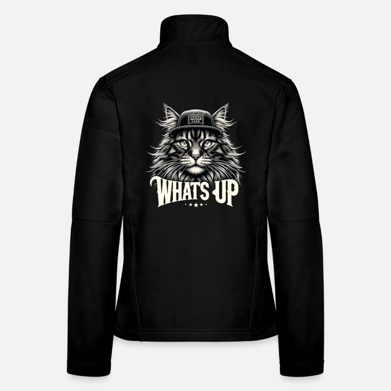 Maine Coon Katze cool Was geht ab Geschenk Frauen Softshelljacke