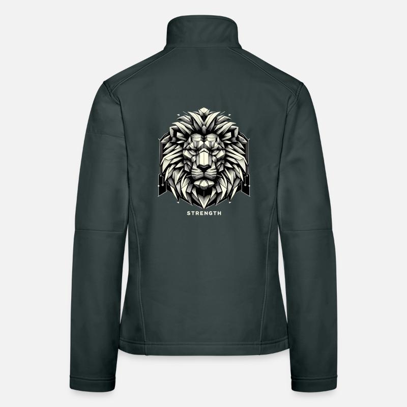 Lion Lion Head Geometric Geometry Strength Women's Softshell Jacket