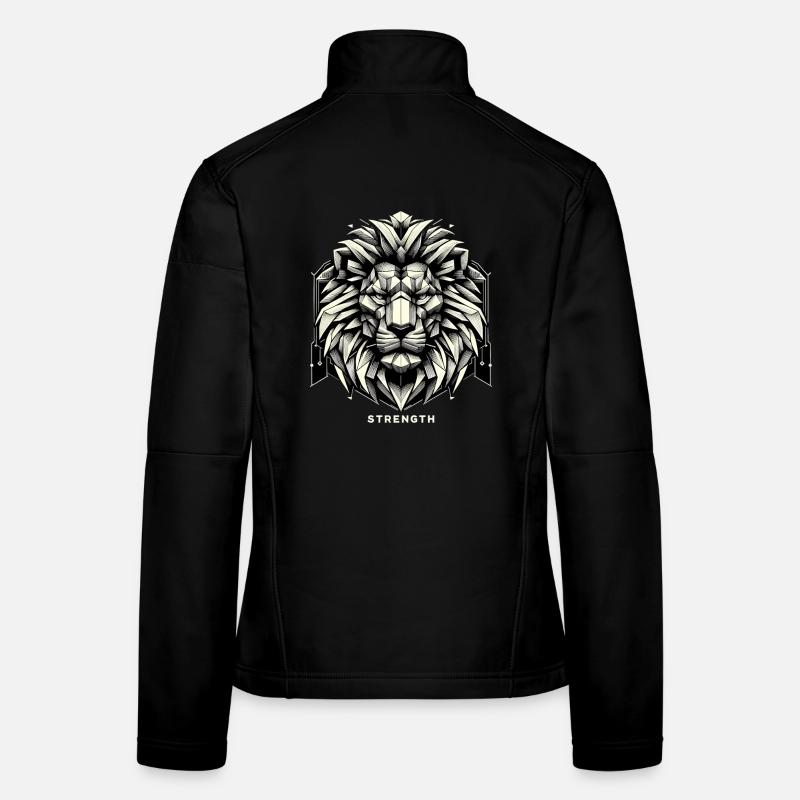 Lion Lion Head Geometric Geometry Strength Women's Softshell Jacket
