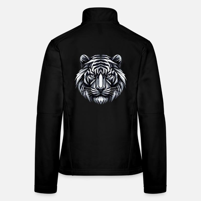 Tiger Head Geometric Geometry Gift Women's Softshell Jacket