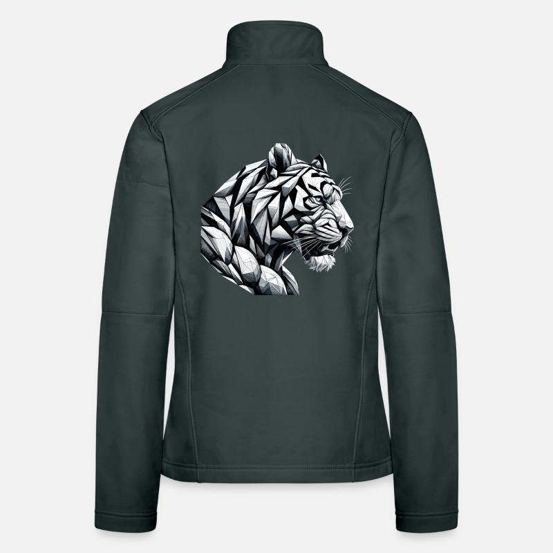 Tiger Head Geometric Geometry Gift Women's Softshell Jacket
