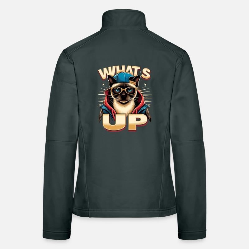 Siamese Cat Whats Up Design Women's Softshell Jacket
