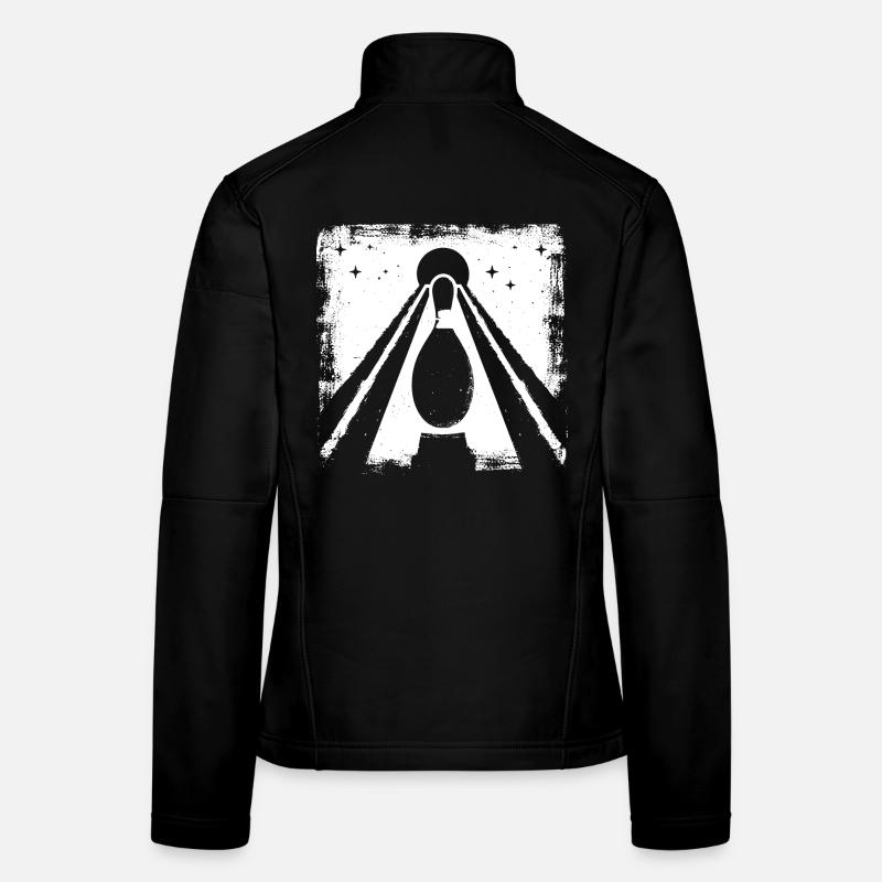 Bowling Pin Grafik Frauen Softshelljacke
