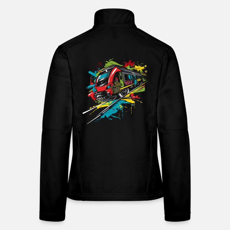 Graffiti Eisenbahn - Frauen Softshelljacke - Schwarz