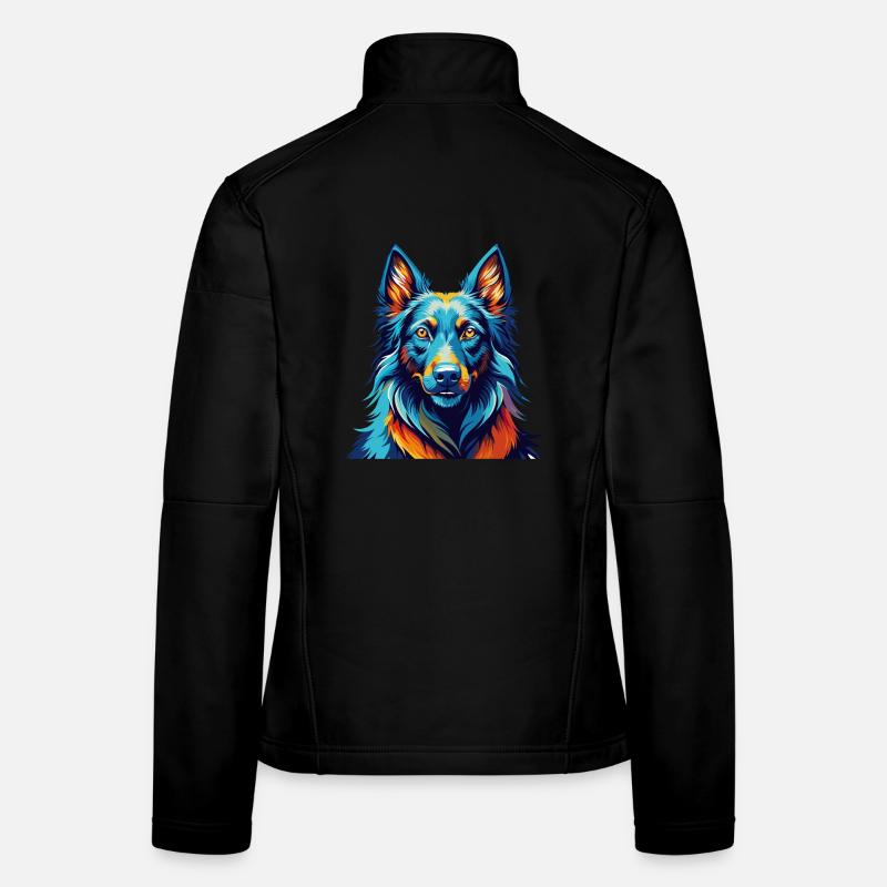 Belgian Groenendael Dog Breed Cartoon Kawaii Women's Softshell Jacket