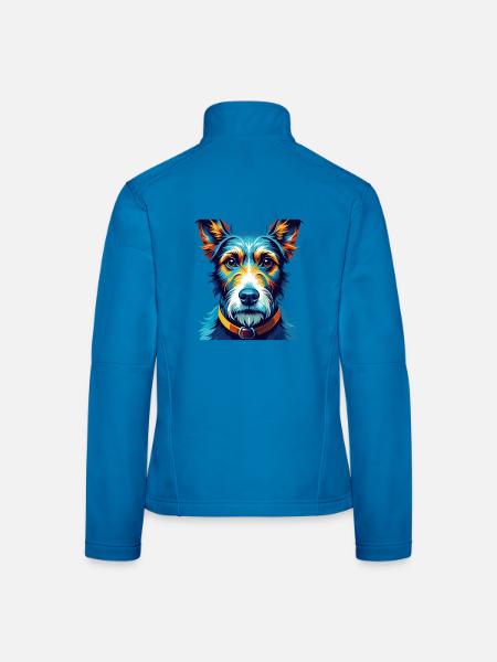 Foxterrier Glatte Hunderasse Karikatur Kawaii - Frauen Softshelljacke - Schwarz - Hinten