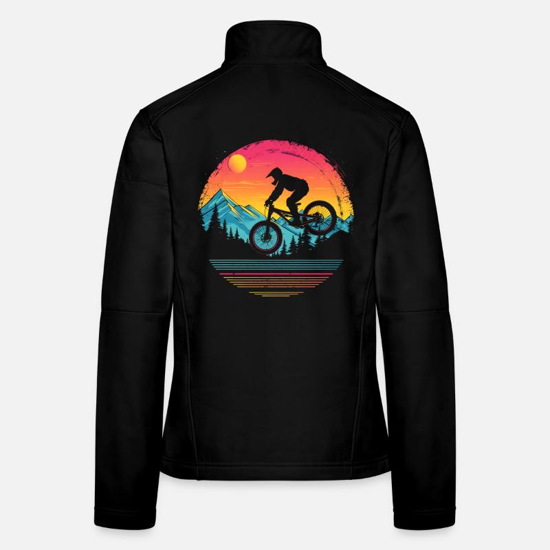 Mountain biking vaporwave Women's Softshell Jacket