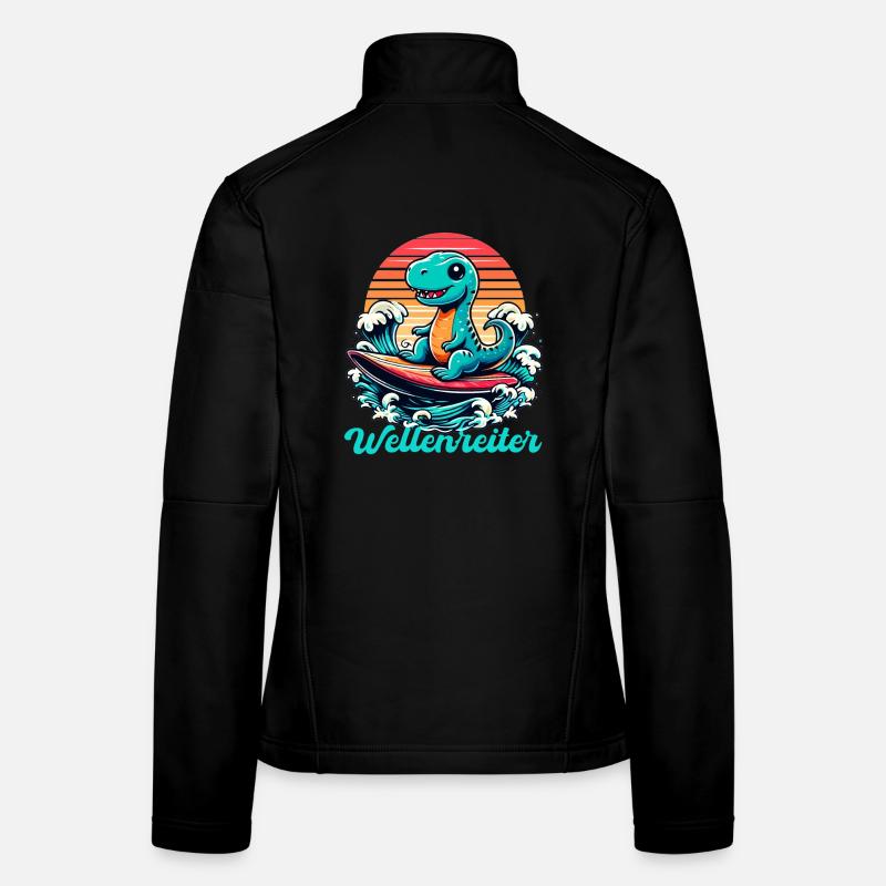 Mignon T-Rex Surfer Surfer Cadeau de surf Veste en tissu softshell Femme