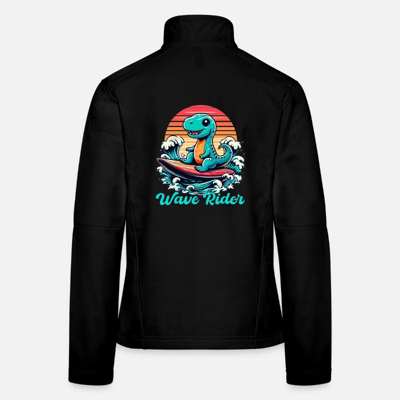 Mignon T-Rex Surfer Surfer Cadeau de surf Veste en tissu softshell Femme