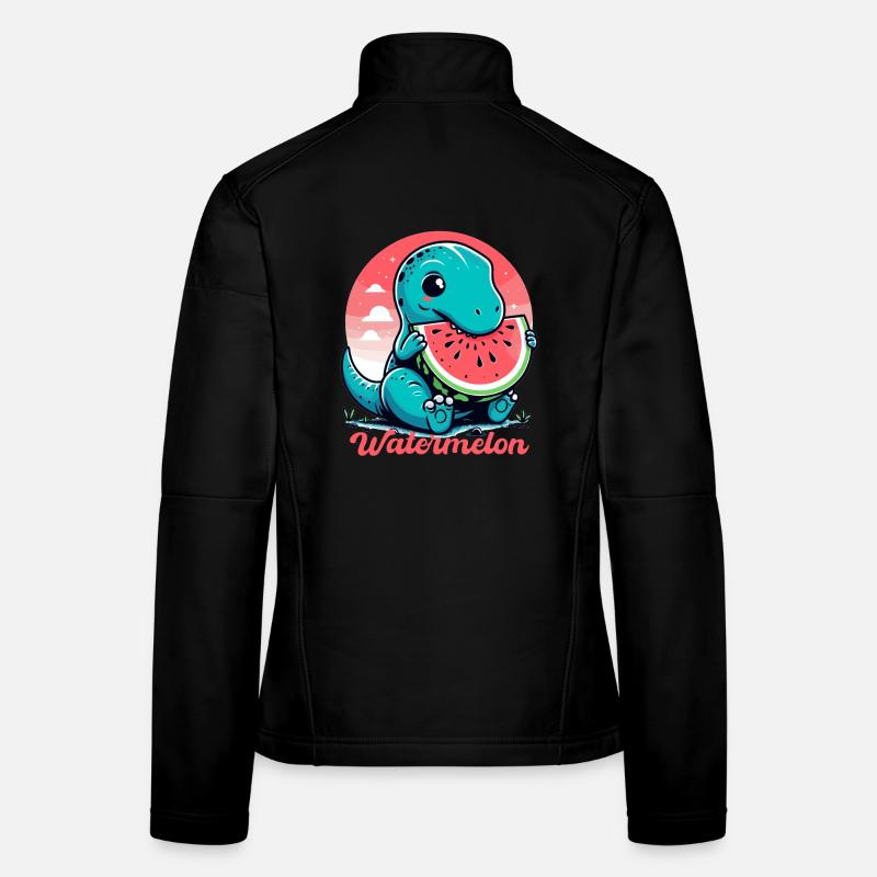Mignon T-Rex Watermelon Cadeau d’été Veste en tissu softshell Femme