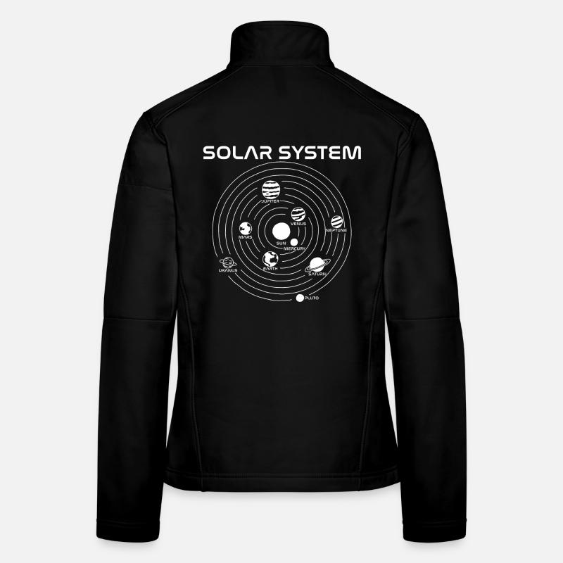 Carte du système solaire (blanc) Veste en tissu softshell Femme
