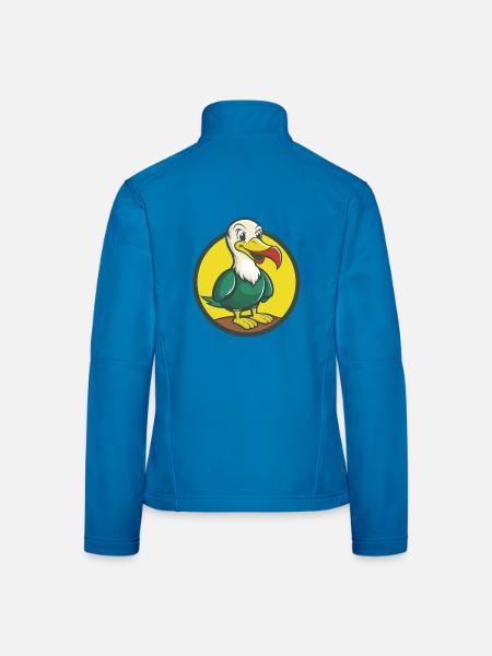 Albatross Cute Kawaii Cartoon Clipart Pet Animal - Women's Softshell Jacket - black - Back