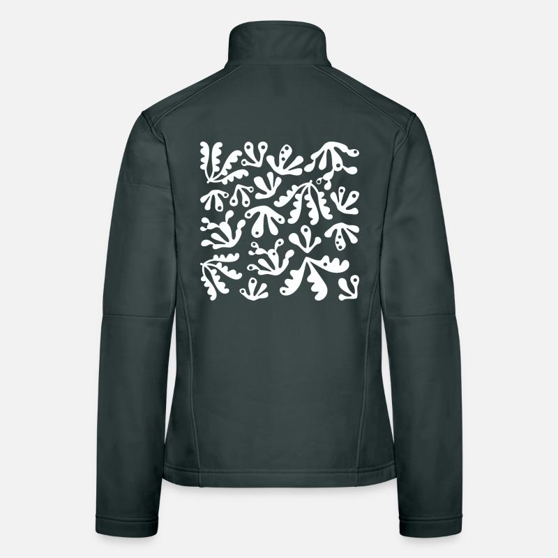 Abstract Coral L White Women's Softshell Jacket