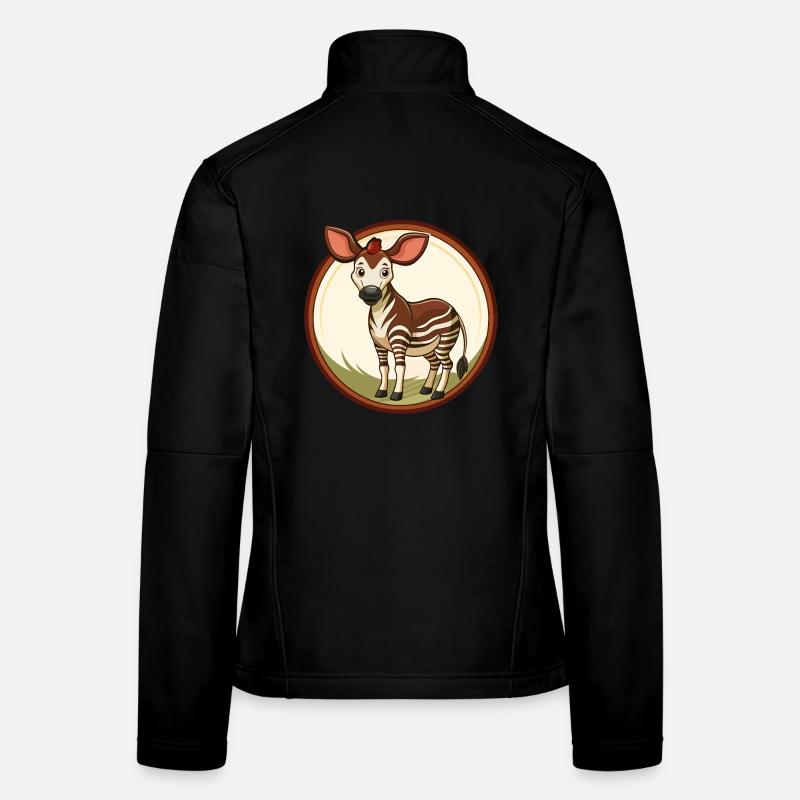 Okapi Bunte Kawaii Cartoon Figur Clipart Frauen Softshelljacke