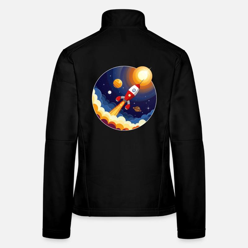 Image colorée d’une fusée dans l’espace Veste en tissu softshell Femme