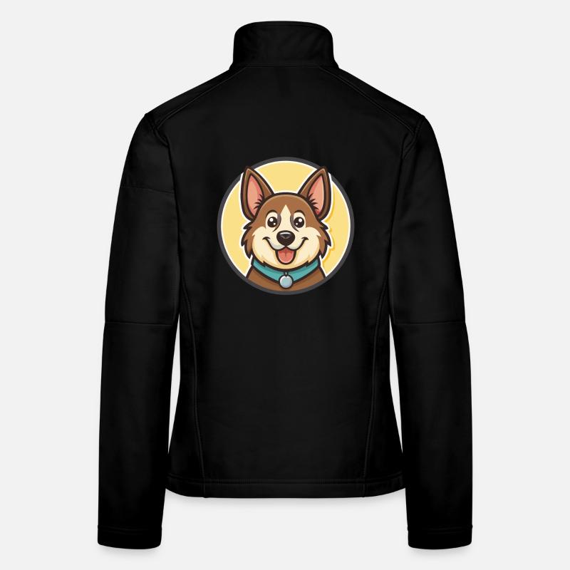 Jamthund Hunderasse Bunte Karikatur Kawaii Clipart Frauen Softshelljacke