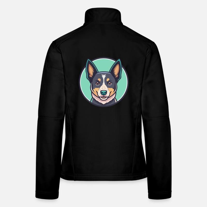 Australian Stumpy Tail Cattle Dog Breed Cartoon Women's Softshell Jacket