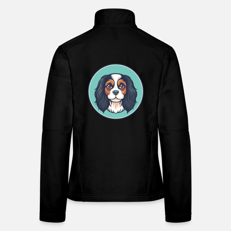 Cavalier King Charles Spaniel Hunderasse Karikatur Frauen Softshelljacke