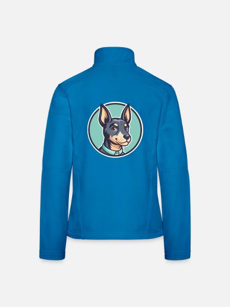 Blue Paul Terrier Dog Breed Cartoon Kawaii Clipart - Women's Softshell Jacket - black - Back
