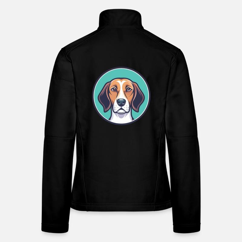 Englischer Foxhound Hunderasse Cartoon Kawaii Clipart Frauen Softshelljacke
