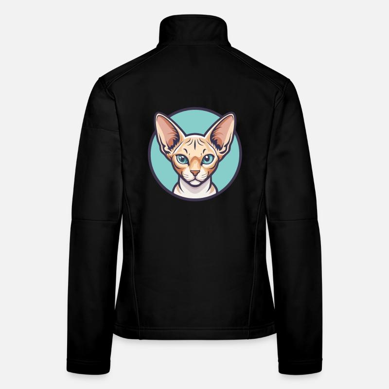 Devon Rex Cat Breed Cartoon Kawaii Animal Pet Women's Softshell Jacket