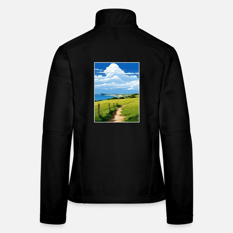 Isle Of Wight Aonb Reise Poster Souvenir Farbe WP Frauen Softshelljacke