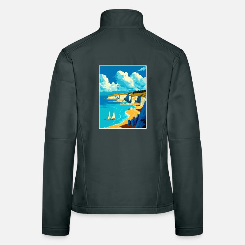 Île de Wight Anob Affiche de voyage Souvenir Peinture WP Veste en tissu softshell Femme