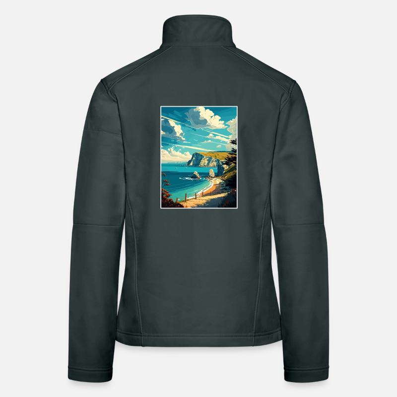 Île de Wight Anob Affiche de voyage Souvenir Peinture WP Veste en tissu softshell Femme