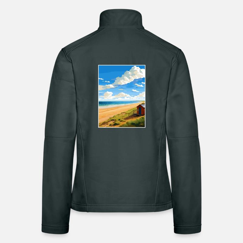 Norfolk Coast Aonb Reise Poster Souvenir Farbe WP Frauen Softshelljacke