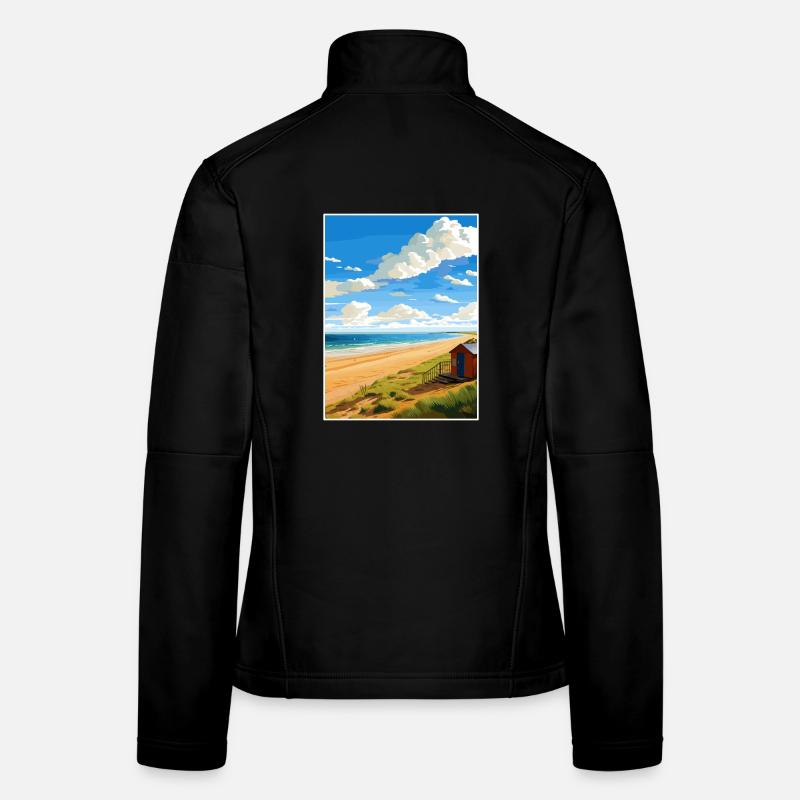 Norfolk Coast Aonb Reise Poster Souvenir Farbe WP Frauen Softshelljacke