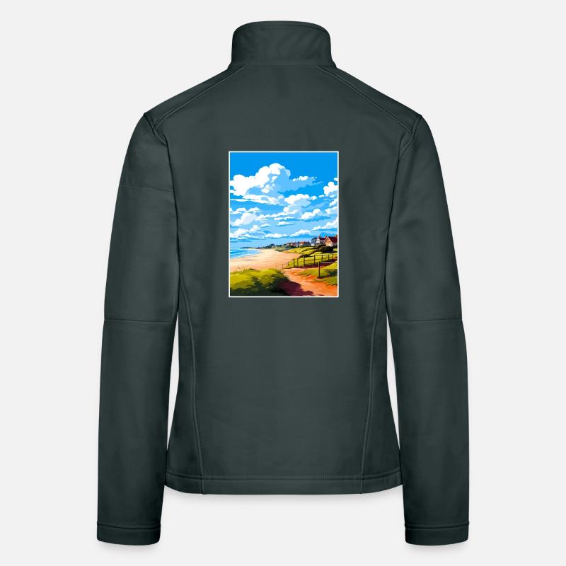 Suffolk Coast Heaths voyage affiche souvenir WPA Veste en tissu softshell Femme