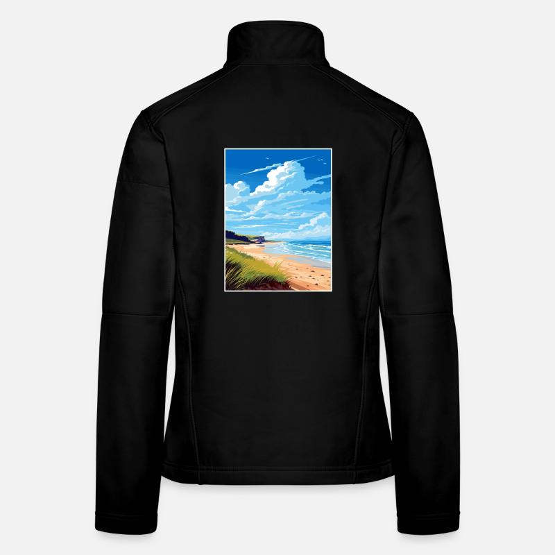 Gower Halbinsel Aonb Reise Poster Souvenir WPA Frauen Softshelljacke